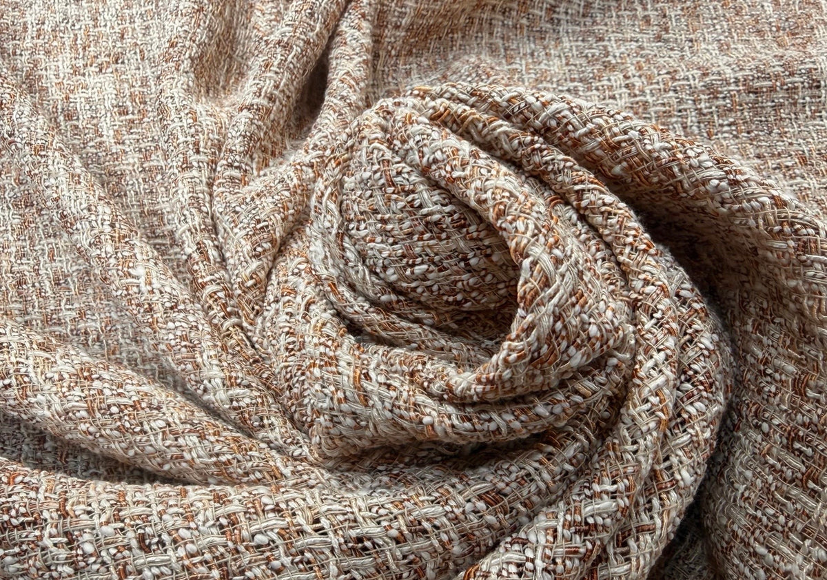 Tissu Tweed Coton Miel